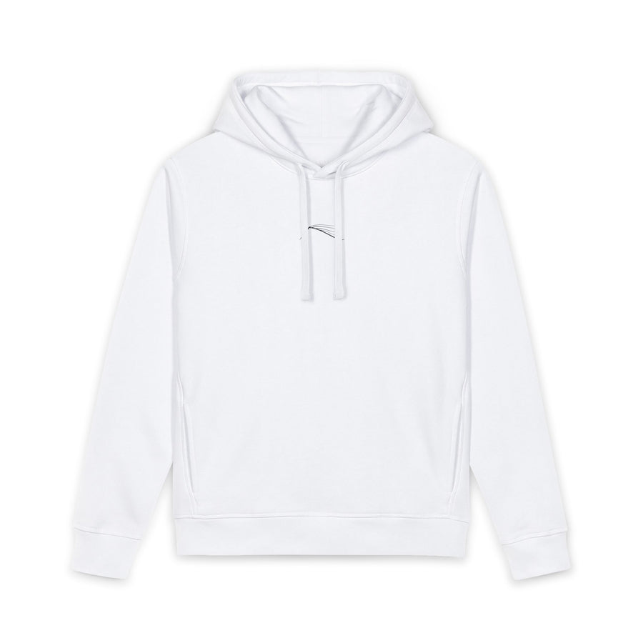 Organic Side-Pocket Hoodie — Minimal White Casual Pullover